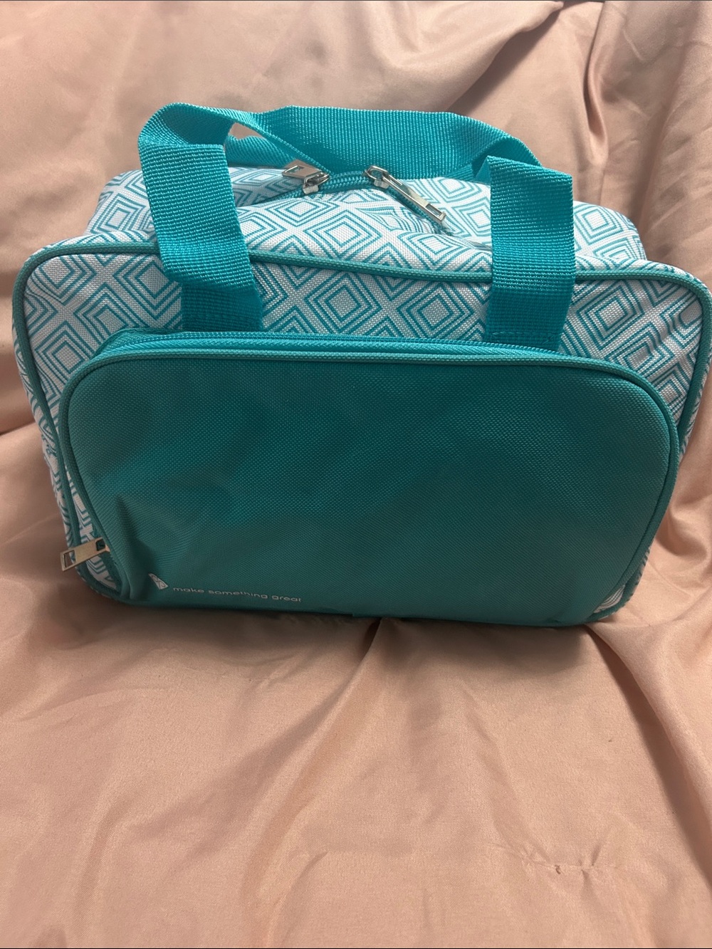 Diamond Press (DP) Marquise Storage Bag Turquoise Geometric Travel for Crafts